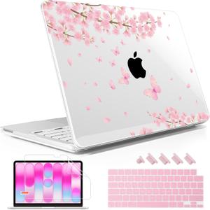 May Chen Compatible with MacBook Neo 13 inch Case 2026 Model A3404, Plastic Hard Shell,Keyboard Cover,Screen Protector,Dust Plug, for MacBook Neo 13" with A18 Pro Chip, Cherry Blossom