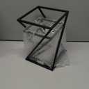MyGift Twisting Geometric Matte Black Metal Pizza Riser Racks / Food Display Stands, Set of 3