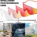 ROCKBROS Photochromic Cycling Glasses UV400 Sports Sunglasses for Men Women