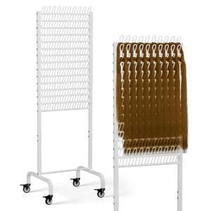 150 Pegs Braiding Hair Rack, Adjustable Hair Separator Stand with Wheels, Hair Extension Holder for Hair Stylists, Braiders, Home, Salon, Beauty School, White