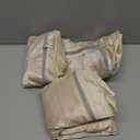 DIMJ Comforter Storage Bag 4 Pack - Blanket Storage Organizer Compression Bags, Large Capacity Ultra Space Saving Self Compression Organize for Bedding, Pillow, Duvet, Sheet Storage with Zipper Window (Beige)