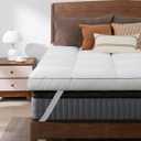 QUEEN ROSE California King Mattress Topper Cooling Extra Thick 3D Snow Down Pillow Topper Mattress Pad Cover Bed Mattress Topper, Hotel Quality, Down Alternative, Plush and Support