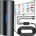 2026 Upgraded TV Antenna, Digital Antenna for Smart TV Indoor/Outdoor with Strongest Booster, HD TV Antenna for Local Channels with Telescopic Antenna Pole, Supports 8K 4K 1080P-40ft Coax Cable