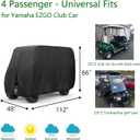 FLYMEI Golf Cart Cover Waterproof, 420D Fabric Universal Fits for Most Brand 2/2+2/4/4+2 Passengers Yamaha, Honda, Club Car, EZGO Golf Cart