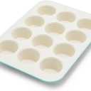 GreenPan Bakewell 12-Cup Muffin Pan, Healthy Ceramic Nonstick Bakeware, PFAS-Free Cupcake Sheet, Durable Baking Tray, Versatile Kitchen Essentials, Easy Clean Muffin Mold,Vibrant Baking Pan, Turquoise