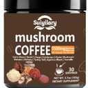 Suiyilary 10 Mushroom Coffee with Arabica w, Lion's Mane, Reishi, Mushroom Polysaccharides & More, Instant Mushrooms Powder for Focus, Immunity Boost, Memory & Clarity - 30 Servings