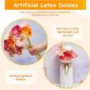 WILLBOND 12 Pcs Artificial Gerbera Daisies Flowers 15 in Pink and Orange Fake Daisy Bouquet with Flexible Stems Boho Faux Wildflower for Wedding Bridal Groovy Party Home Kitchen Decor, 6 Colors