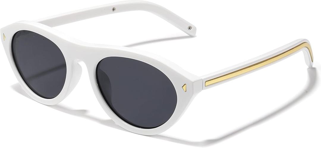 SODQW Cat Eye Sunglasses for Women Trendy Retro Oval Frame with UV Protection for Travel & Everyday Wear