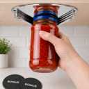 Under Cabinet Jar Opener for Seniors with Weak Hands, All Metal Easy Grip Lid Opener Under Cabinet for Arthritis Hands, Bonus 2 Rubber Jar Openers