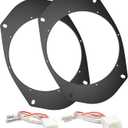 NuIth 6X9 to 6.5 inch Door Speaker Spacer W/Speaker Wire Harness for Select 2007-2014 Dodge/Jeep/Chrysler Rear Front Speaker, 6.5 inch Aftermarket Speaker Spacer Ring Installation Kit