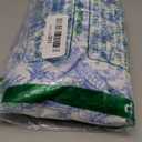 Floerns Women's Floral Short Puff Sleeve T Shirt Wrap Front Ruched Boho Tee Tops (Large, Blue and White)