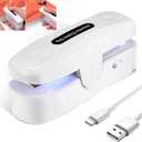 2 x 2 In 1 Mini Bag Sealer with Cutter, Rechargeable Heat Sealer, Portable Snack Bag Sealer for Plastic Bag Food Storage (Pure White)