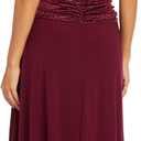 Elegant Glitter Knit Jacquard Ruched Bodice (Red), Size: 4 Petite