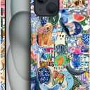 DJSOK Compatible with iPhone 14 Plus,Frosted PC Anti-Scratch Shockproof Case - Ghost Shark Butterfly Animal