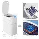 JUDRDO 3.5 Gallon Slim Automatic Trash Can for Bathroom,Touchless Diaper Trash Can with Trash Bag Auto-adsorption Technology,Motion Sensor Diaper Garbage Bins for Bedroom Office Kitchen Toilet