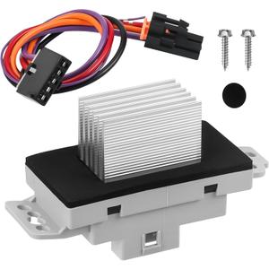 15-81773 HVAC Blower Motor Resistor Kit with Harness Fit for 2003 2004 2005 2006 Chevy Silverado Suburban Tahoe Avalanche Trailblazer GMC Sierra Envoy Yukon Cadillac Escalade 89019351 89018778 1581773