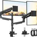 monTEK Sleek Aluminum Monitor Arm for 1757 Ultrawide Screens up to 59.4 lbs, USB 3.0 A/C, Heavy Duty Dual Monitor Arm Desk Mount, Pneumatic Lift, Quick-Release Plate, Clamp/Grommet, Max VESA 100x100