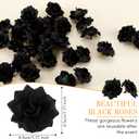 Syhood 100 Pieces Black Artificial Roses Head Bulk,1.77" Small Silk Fake Rose Buds DIY for Decoration, Crafts, Wedding Centerpieces Bridal Shower Party Home Decor