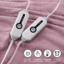 Electric Heated Blanket 84"x90" Queen Size, Soft Coral Fleece, Dual Controllers with 4 Heating Levels and 10 Hours Auto-Off, Machine Washable, Cozy Plush Fabric for Home, Purple