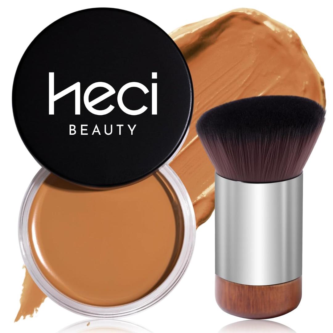 Cream Bronzer with Brush, Creamy & Highly Pigmented Formula, Blendable Cream Contour Makeup with a Natural, Matte Finish - Buildable Formula for Shimmer-Free, Medium, 0.7 Oz