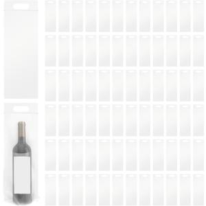520 Pcs Plastic Wine Bags with Handles, 18 x 6 Inch Clear Tamper Proof Wine to Go Bags with Seal for Travel, Restaurant, Party, Wedding, Gifts Supplies