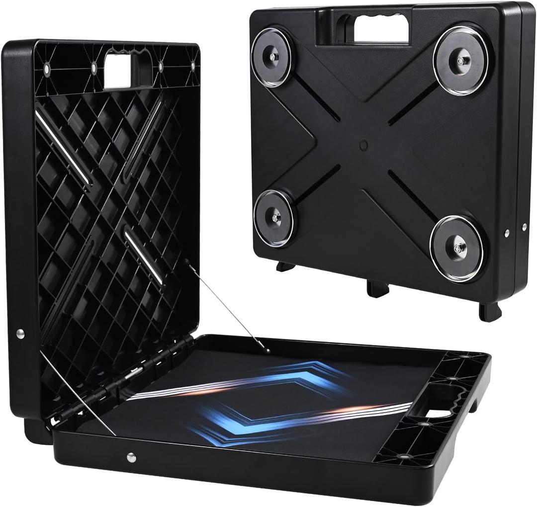 Magnetic Laptop Stand, Portable Workstation with 4 Super Magnets, Rated to 45 lbs, Magnetic Toolbox, Hands Free Workstation, Attach to HVAC, Trucks, Walls, Poles 