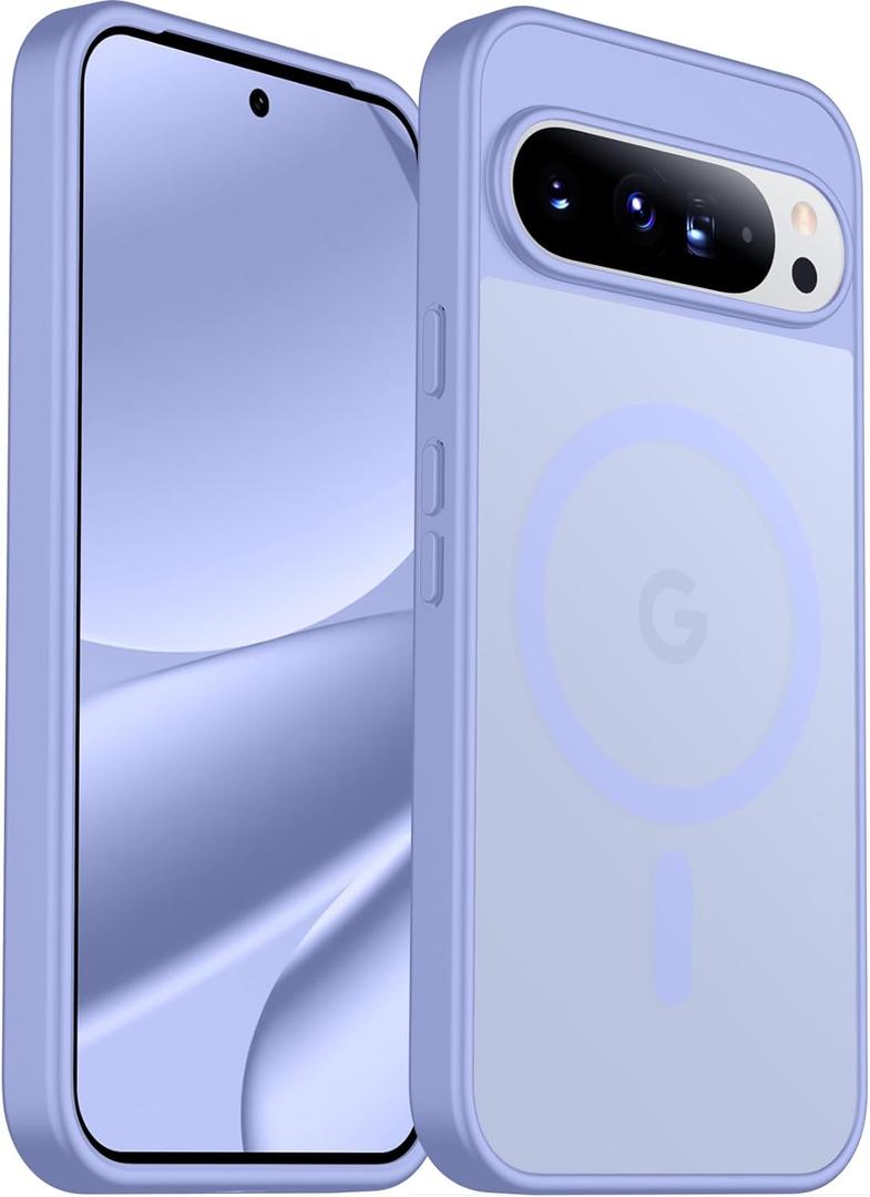 SPIDERCASE Magnetic for Google Pixel 10/Pixel 10 Pro Case, Military Grade Drop Protection Slim Translucent Matte Shockproof Anti-Fingerprint Phone Case for Pixel 10/10 Pro, Light Purple
