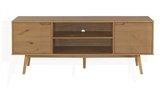 Walker Edison Adair 70 in. Modern 2 Door Solid Wood TV Stand (Caramel) W70ADR2DCA