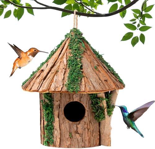 Premium Wooden Bird House, Cedarwood Hanging Birdhouse with Predator Guard, Nesting Box for Wild Bird Viewing, Indoor Decorative or Outdoor Functional Use, Ideal for Birdwatchers, Medium