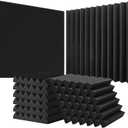 VEVOR Acoustic Foam Panels, 36 Pack 12 x 12 x 2 Inches, High Density Soundproof Wall Panels, Acoustic Panels, Sound Dampening Absorbing Panels for Studio Wall and Ceiling, Black