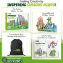 Magnetic Building Blocks 104PCS, STEM Magnet Blocks for Ages 4-8, Montessori Learning Toys for Kids, Sensory Magnetic Cubes for Boys & Girls, Educational Building Set for Birthday