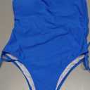Women's Sexy One Piece Bathing Suit Tummy Control Swimsuit (Medium, Deep Sky Blue)
