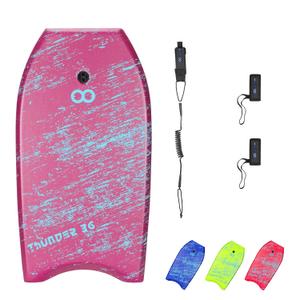 WOOWAVE Bodyboard 36-inch Super Lightweight Body Board with Coiled Wrist Leash, Swim Fin Tethers, EPS Core and Slick Bottom, Perfect Surfing for Kids Teens and Adults36 inch, Pink