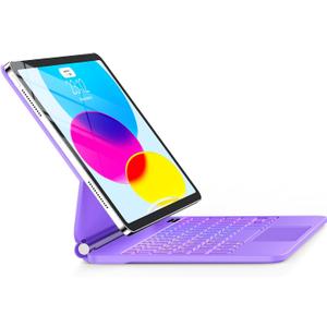 for iPad 11th (A16) & 10th Generation Case with Keyboard  Magic-Style Magnetic  Floating Cantilever Stand - Multi-Touch Trackpad Keyboard Case for iPad 11 inch 2025&10th Gen 10.9 inch (Light Purple)