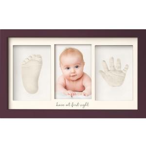 KeaBabies Baby Hand and Footprint Kit - Clay Handprint Keepsake Frame, Newborn Nursery Picture Frame, Personalized New Mom Gifts for Shower & Registry, First Mother's Day (Auburn)
