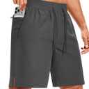 ASPO Men's Workout Shorts Quick Dry Athletic Running Short with Zipper Pockets Lightweight 7" for Gym Basketball (XL)