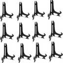 Artliving 3 Inch Black 12pcs/Set Plastic Easels Plate Display Stands Picture Frame Stand Holder