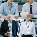 10 Pack Vertical Id Card Holder with Black Lanyard - Waterproof Resealable Zip Name Tag Badge Holders for Id Cards and Tags