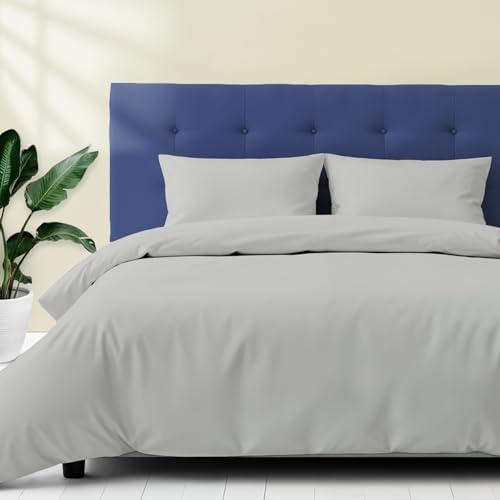 Ashton Sheets Egyptian Cotton Queen Size Duvet Cover Set - Premium 600 Thread Count Egyptian Cotton Soft Sateen Weave Comforter Cover, Zipper Closure & Corner Ties (3 Pc, Silver Grey, Queen/Full)