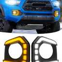 TBHOO LED Fog Lights Assemblies for 2016-2023 Tacoma DRL Daytime Running Lights Amber Turn Signal LED Fog Lamps Cover Tacoma Accessories