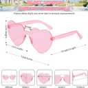 12/20/24 Pairs Heart Sunglasses for Women Men, Trendy Heart Shaped Rimless Transparent Sunglasses, Party Favors