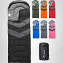 MalloMe Sleeping Bags for Adults Cold Weather & Warm - Backpacking Camping Sleeping Bag for Kids, Girls, Boys - Lightweight Camping Essentials Gear Accessories Hiking Sleep Must Haves Single & Double, Everyday 3 Season 50-80° F