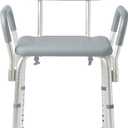 Medline Shower Chair with Backrest and Padded Armrests - 350 lb. capacity, Bath Bench, Seat, Stool for Independent Adult, Seniors, Elderly & Disabled Patients