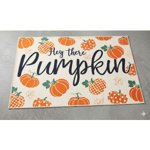 Fall Welcome Mat Hey There Pumpkin Door Hey There Doormat for Indoor Outdoor Entrance Mats Halloween 31"x47"