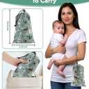 Baby High Chair Cover Restaurant with Strap Pads & 3-Point Harness, Machine Washable, Waterproof Portable Highchair Covers for Eating, Travel, Home Use - Fits Wooden Chairs, Green Dinosaurs