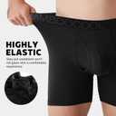 BAMBOO COOL Breathable Men's Underwear Modern Multipack Comfortsoft Moisture-Wicking Boxer Briefs 6 Pack (Black, L)