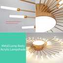 ziidoo Modern Ceiling Light, 42+1 Lights Metal Firework Designed Chic Led Lighting Fixture for Farmhouse Kitchen Dining Room Bedroom Hallway Living Room (Gold and Dark Gold), 43