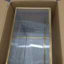 Vintage Glass Jewelry Box Keepsake Box with Hinged Lid and Mirrored Bottom, Great for Storage Trinket/Jewelry/Card/Photo, Gold Decorative Box for Dresser (Glod/Transparent, X-Large)