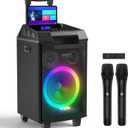 VeGue Karaoke Machine, Bluetooth Speaker PA System for Adults & Kids with 2 Wireless Microphones, 8'' Subwoofer, Wireless Singing Machine for Christmas Party, Wedding, Gathering(VS-0866)
