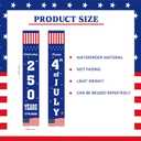 Patriotic Porch Sign Banners, Happy 4th of July and Celebrating 250 Years 1776-2026, 71x12 Inch Waterproof American Flag Door Decorations for Independence Day, Memorial Day (Fourth of July)